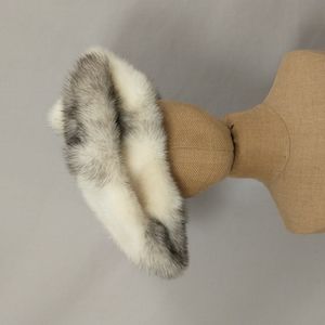 Large Tam Fur Hat Vintage Gorgeous White with Fur Button Top Soft Gorgeous